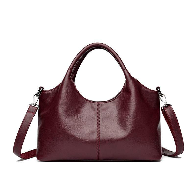 Women's Lightweight Commuter Texture Soft Leather Large Bags