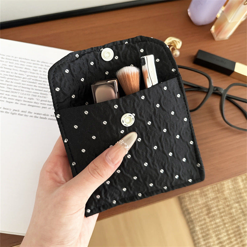 Portable Button Storage Liner Flip Lightweight Makeup Bag