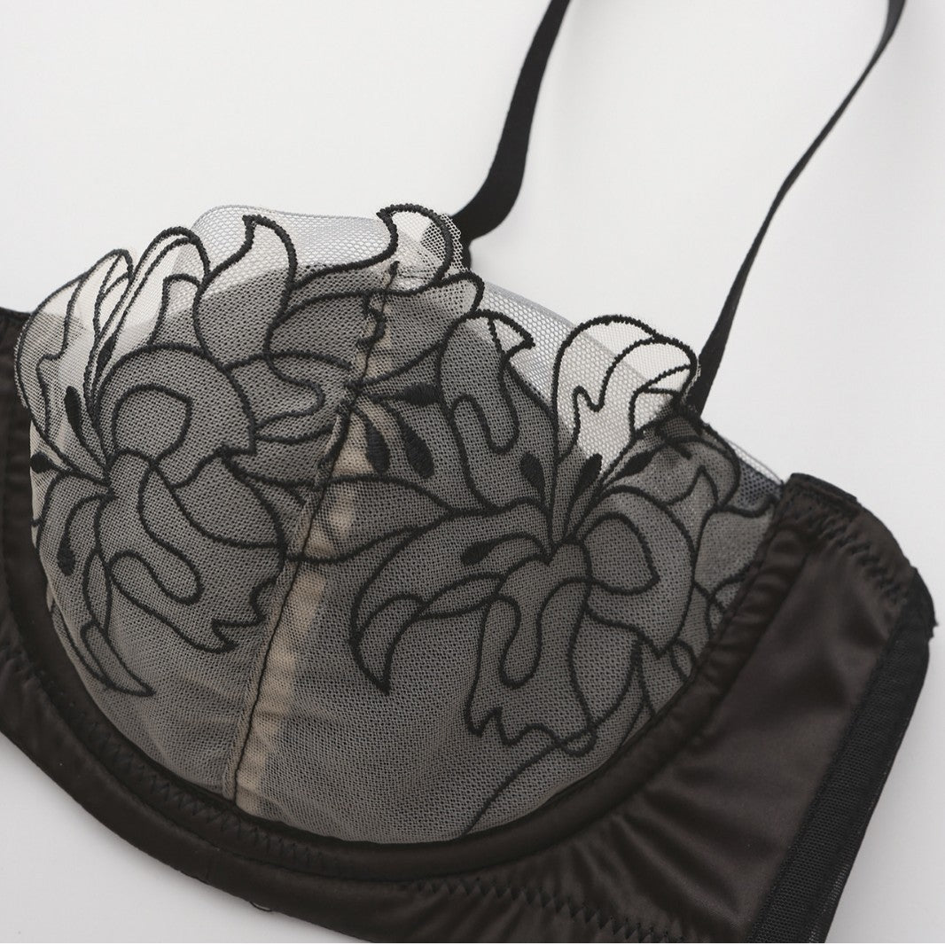 Women's French Embroidery Lace Underwear Breathable Soft Bras