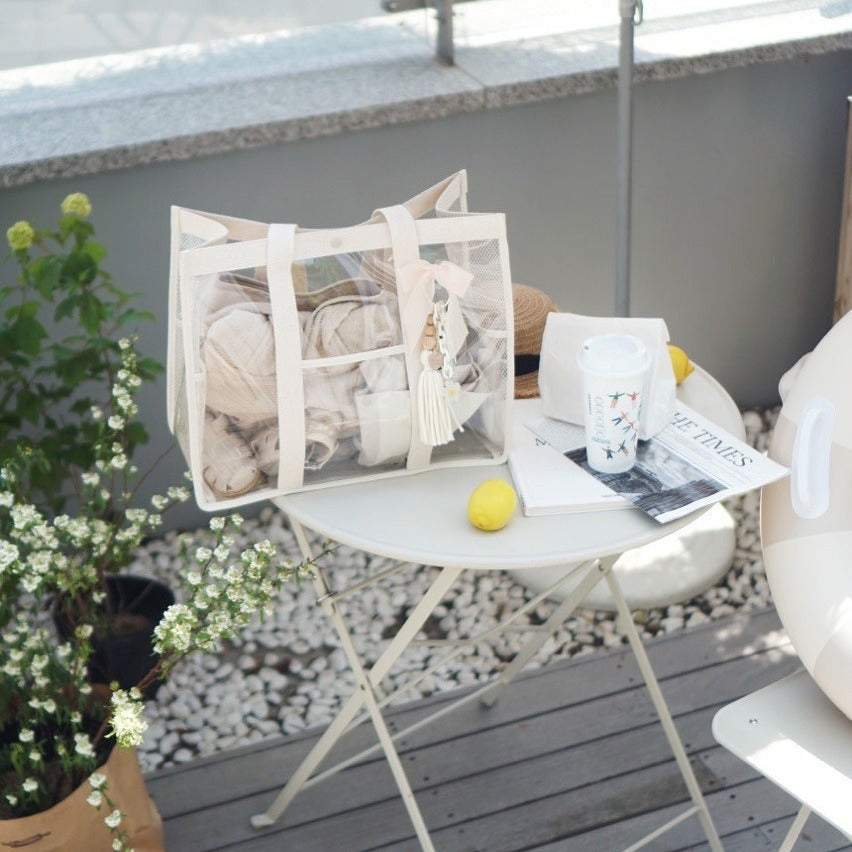 Simple Transparent Mesh Beach Large Capacity Swimming Fitness Summer Travel Bags