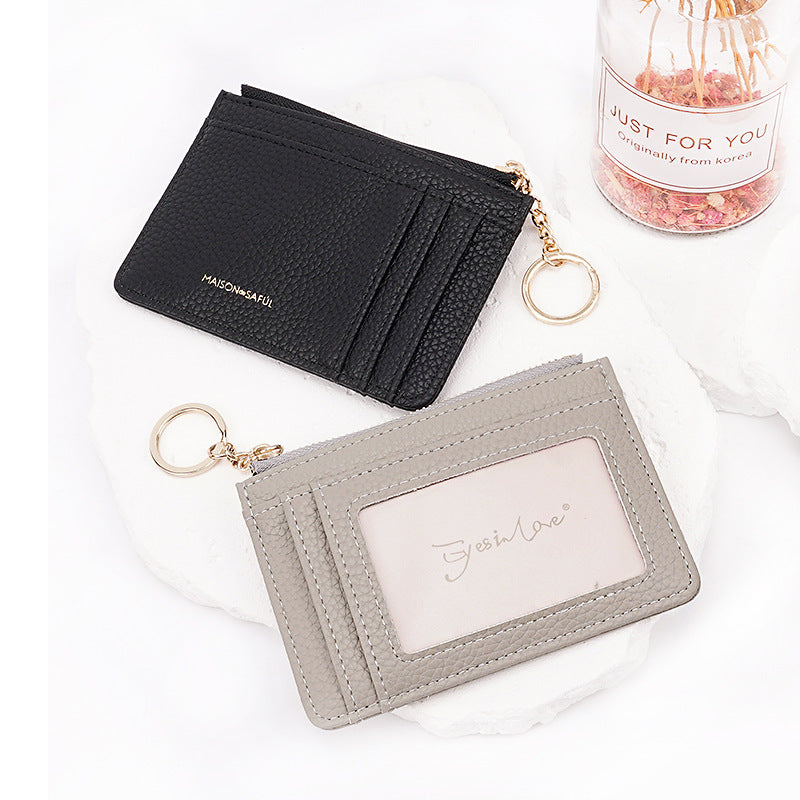 Women's Style Simple High-grade Large Capacity Solid Color Card Holder