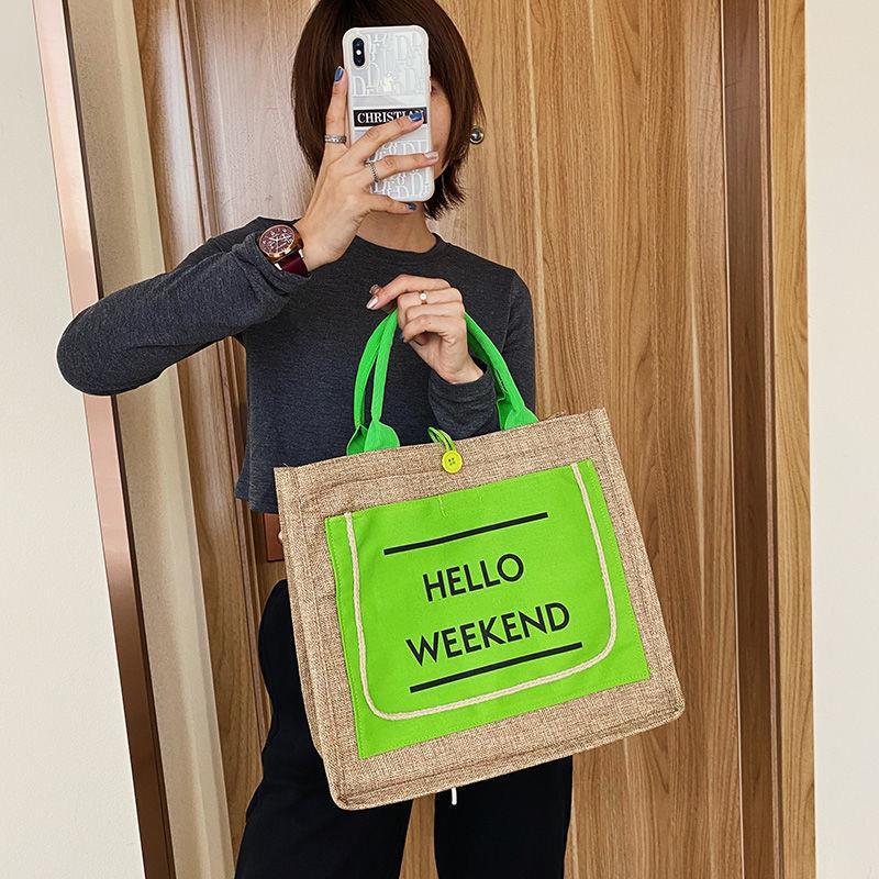 Knitted Hand Water-repellent Cloth Lunch Box Portable Handbags