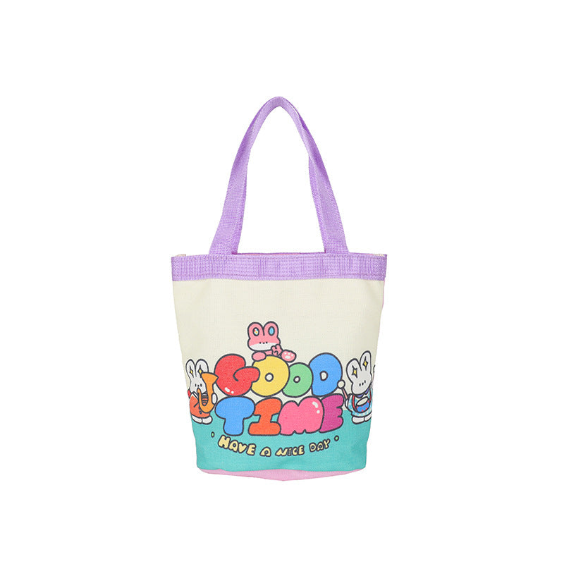 Cute Illustration Cylinder Lunch Box Clutch Bags