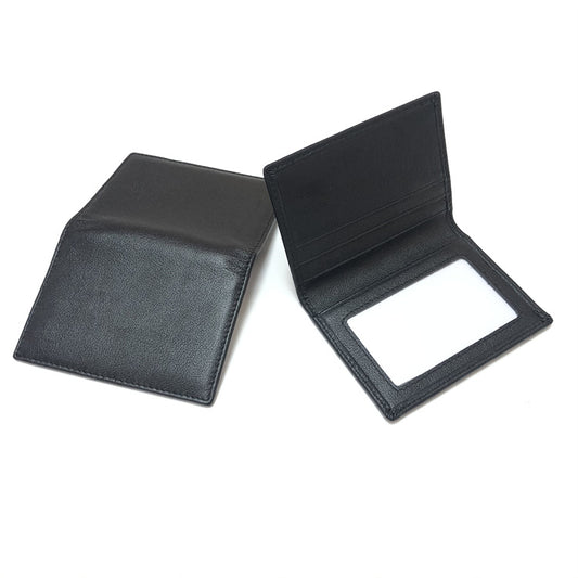 Men's Genuine Leather Business Style Cowhide Simple Credit Female Card Holder