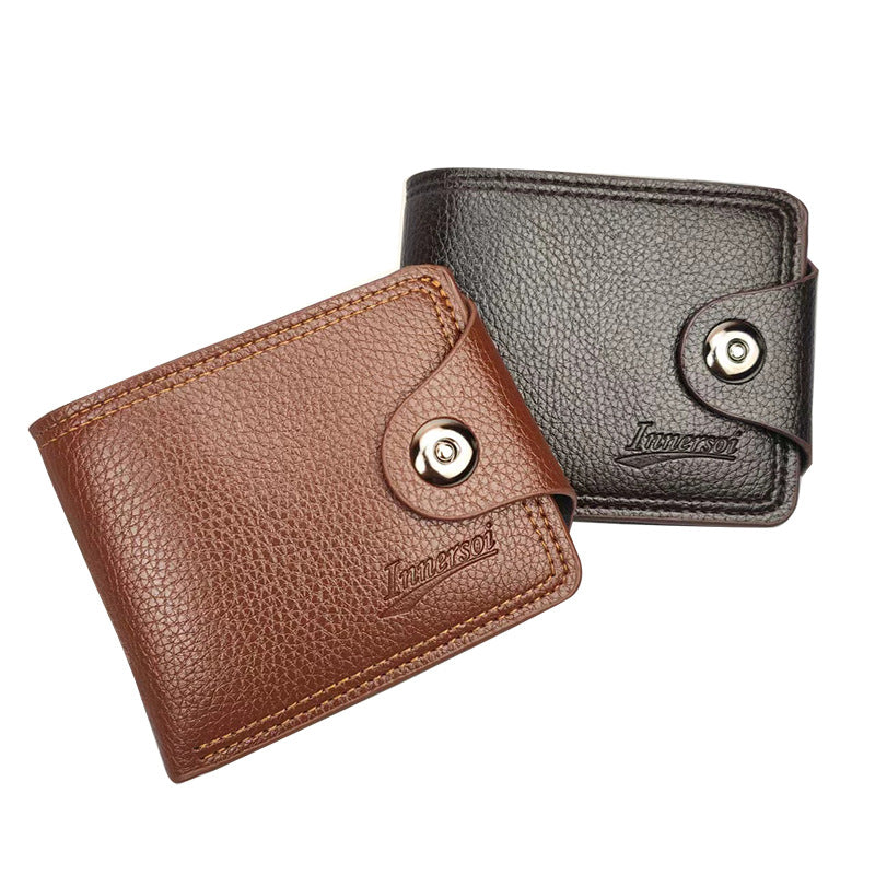 Men's With Zip Soft Leather Horizontal Large Men's Wallets