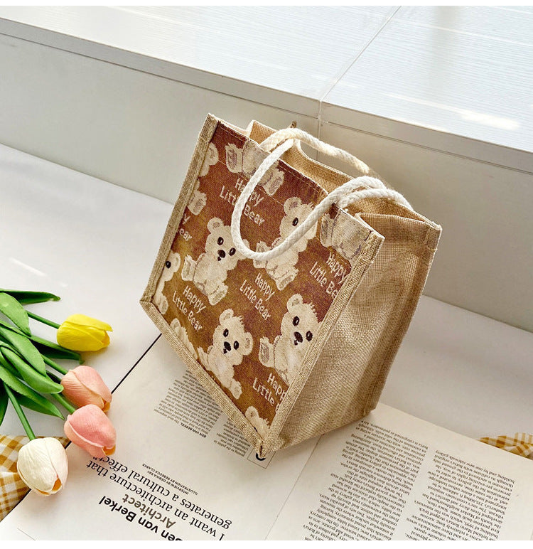 Women's Bear Linen Outing Style Fashion Shoulder Bags