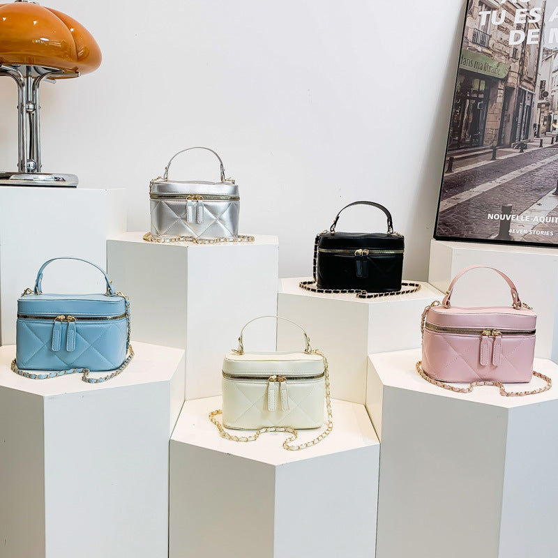 Women's Portable Summer Fashion Rhombus Chain High-grade Small Square Bags