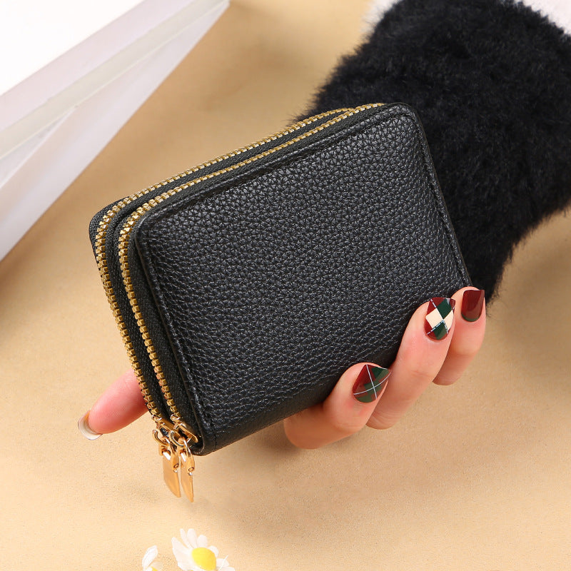 Women's Multifunctional Expanding Double Layer Zipper Large Card Holder