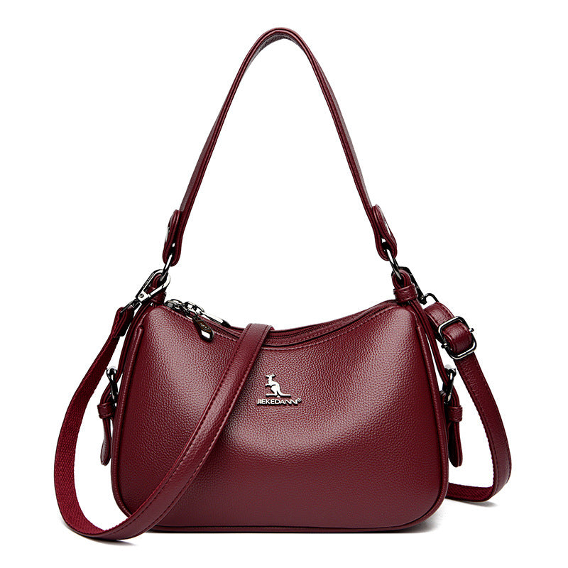 Women's Winter Kangaroo Soft Leather Mother Simple Women's Messenger Bag