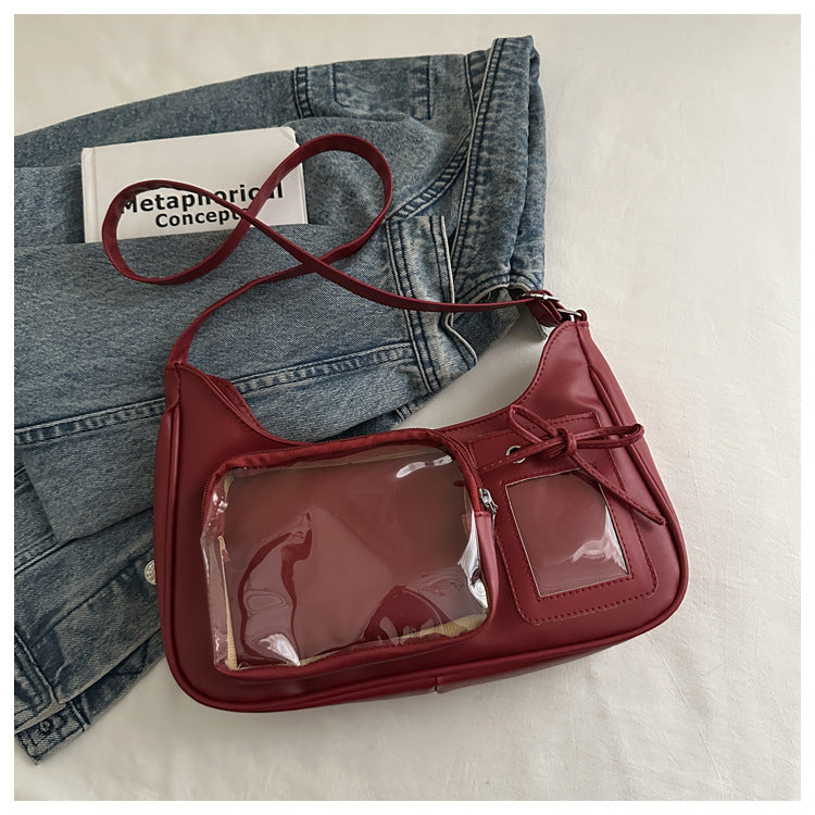 Women's Cute Large Capacity Summer Trendy Unique Transparent Creative Pain Women's Shoulder Bag