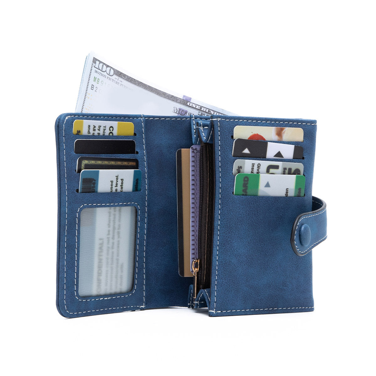 Women's Simple Fashion Clutch Vintage Frosted Two Ladies Wallet