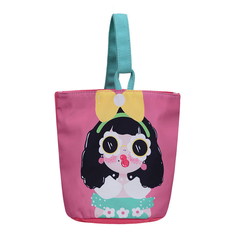 Illustration Portable Hand Carrying Out Snack Handbags