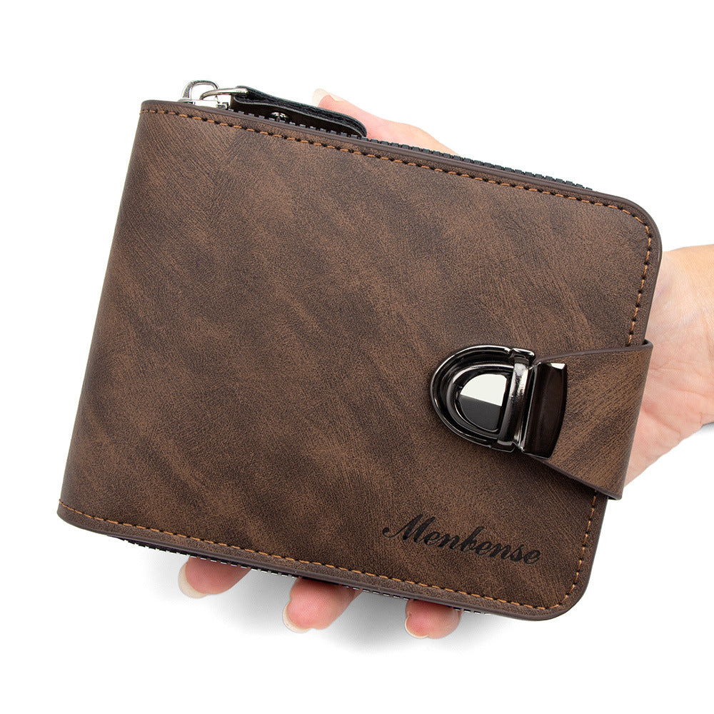 Men's Scarf Multiple Slots Large Capacity Hinge Men's Wallets