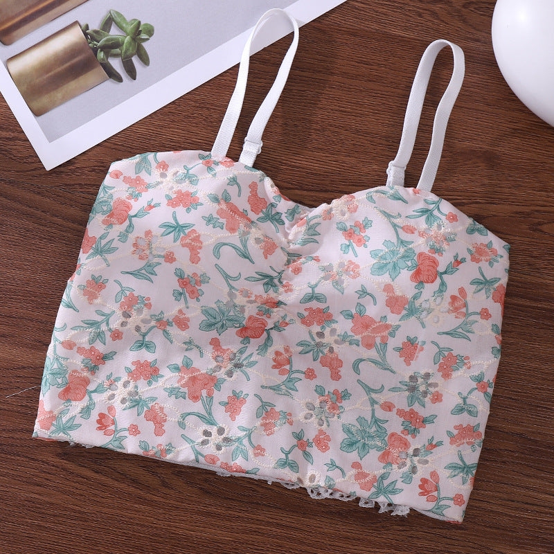 Summer Fresh Sweet Floral Small Sling Tanks Camis