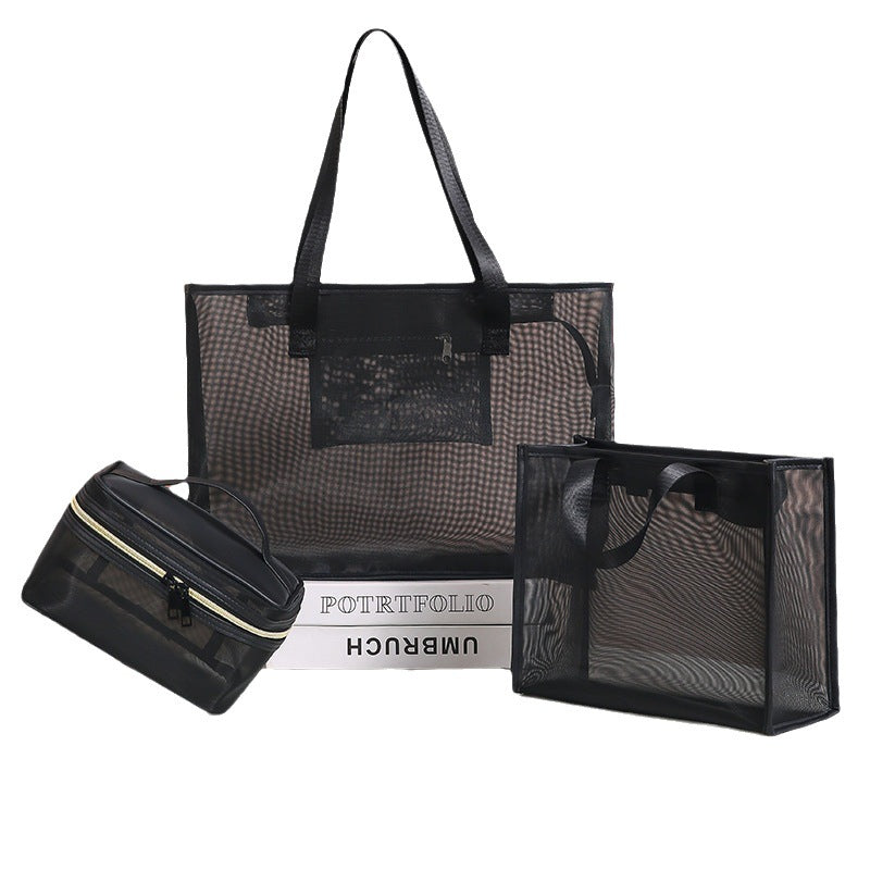 Fashion Nylon Mesh Portable Shopping Large Handbags