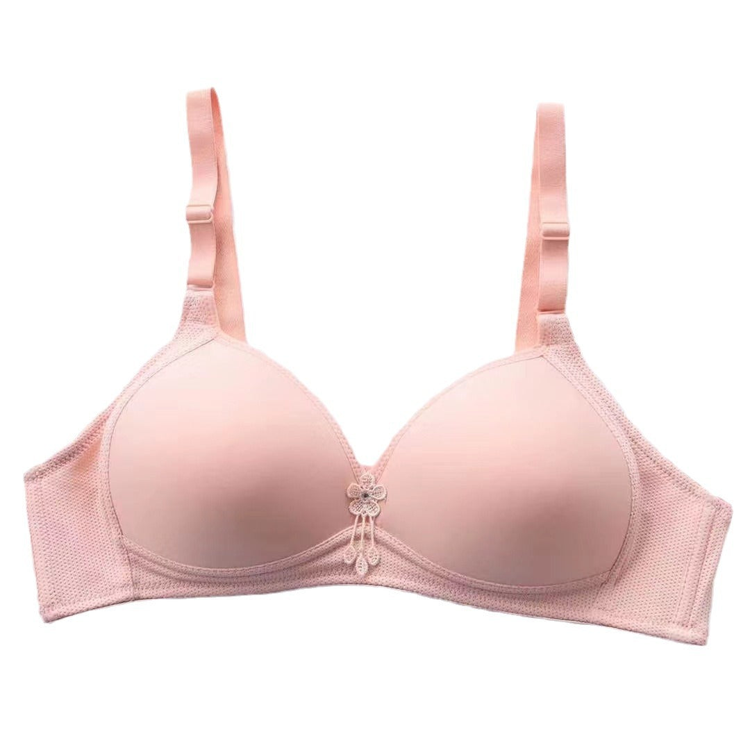 Cotton Boneless Soft Unchanged Thin Cup Glossy Everyday Bras