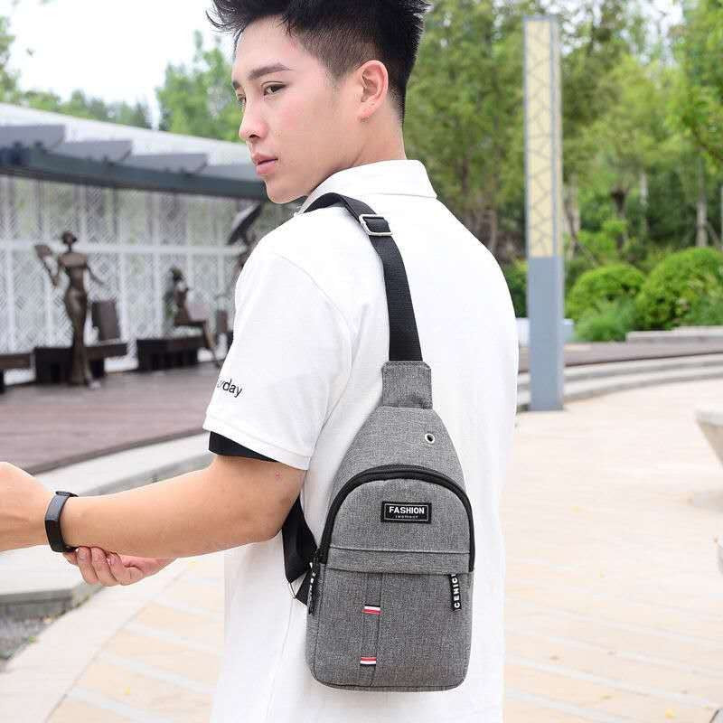 Men's Korean Fashion Trendy Solid Color Men's Chest Bags