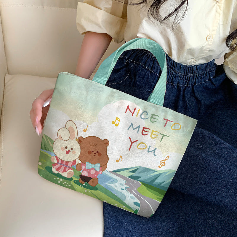 Women's Canvas Cartoon Cabs Korean Style Bags