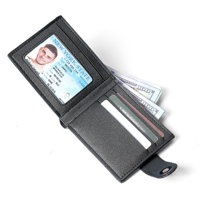 Men's Short Button Multiple Slots Leisure Horizontal Men's Wallet