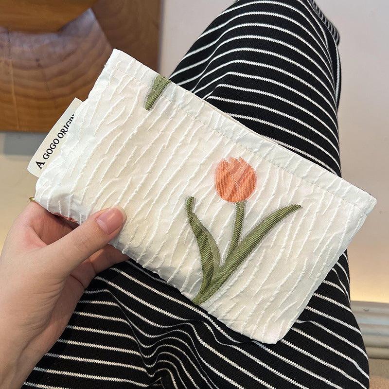 Fresh Tulip Medium Portable Skin Care Wash Cosmetic Bags