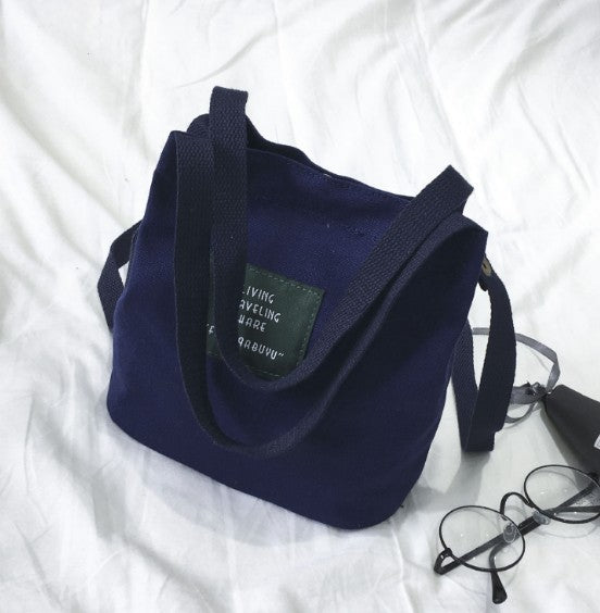 Women's Korean Style Trend Canvas Fashion Simple Bucket Bags