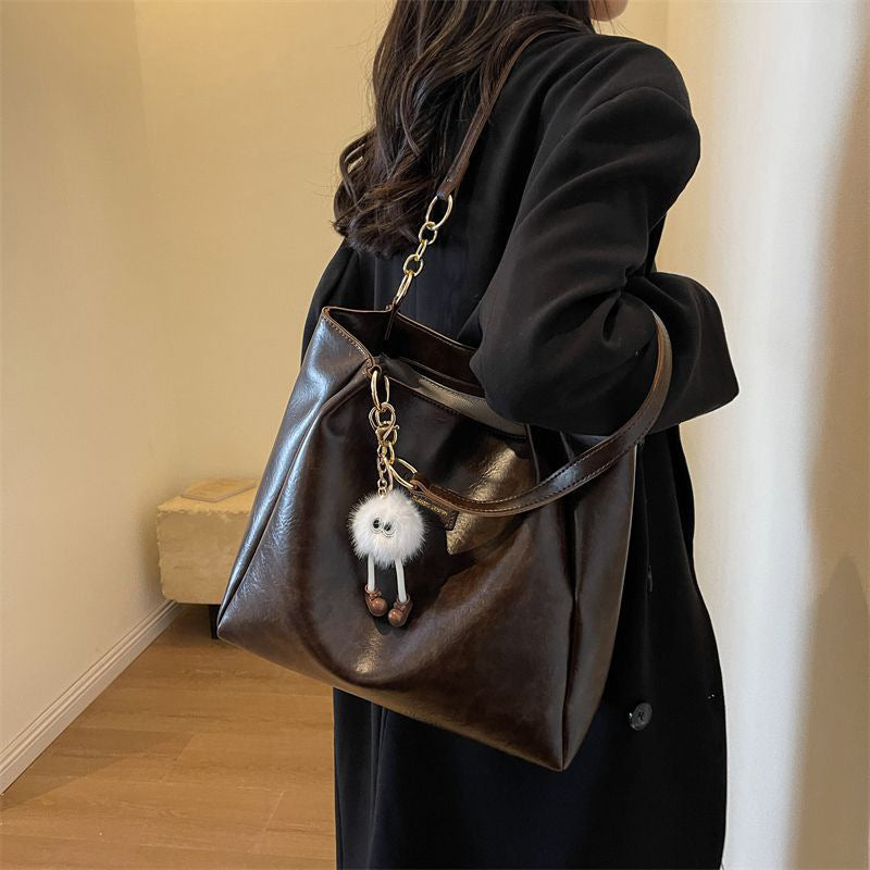 Women's Genuine Leather Large Capacity Retro Commuting Shoulder Bags