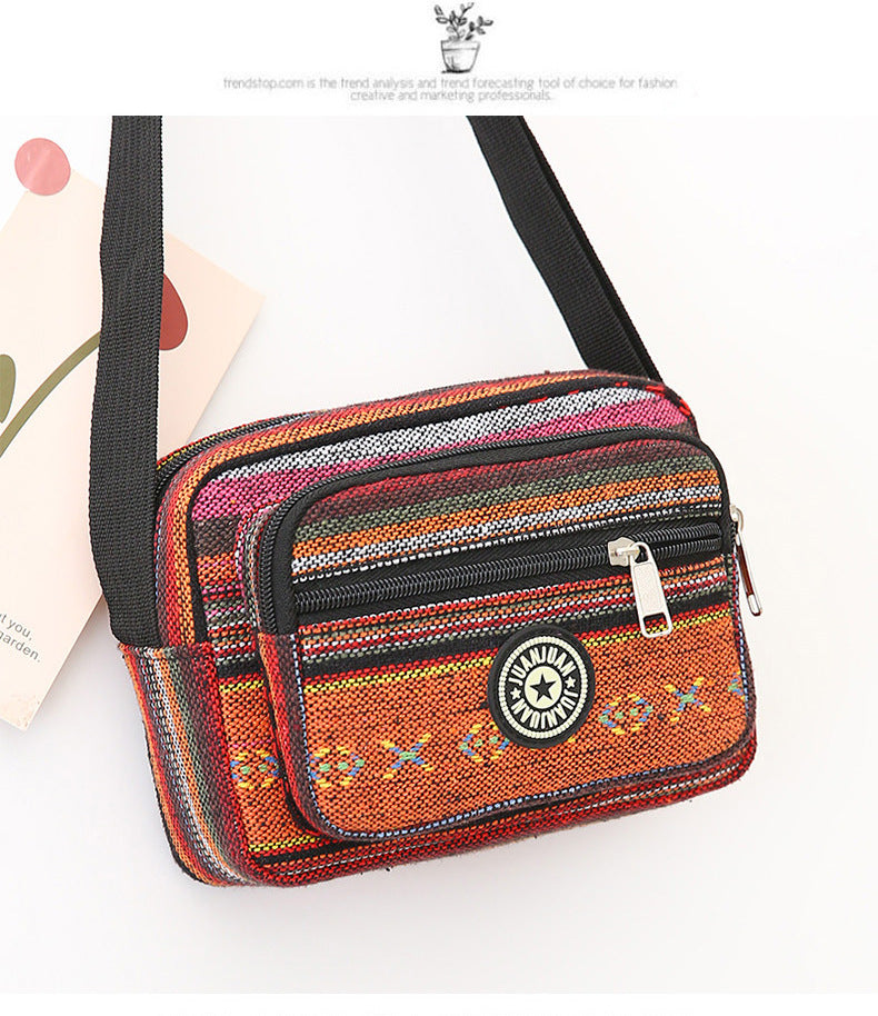 Women's Fashion Canvas Ethnic Style Large Capacity Shoulder Bags