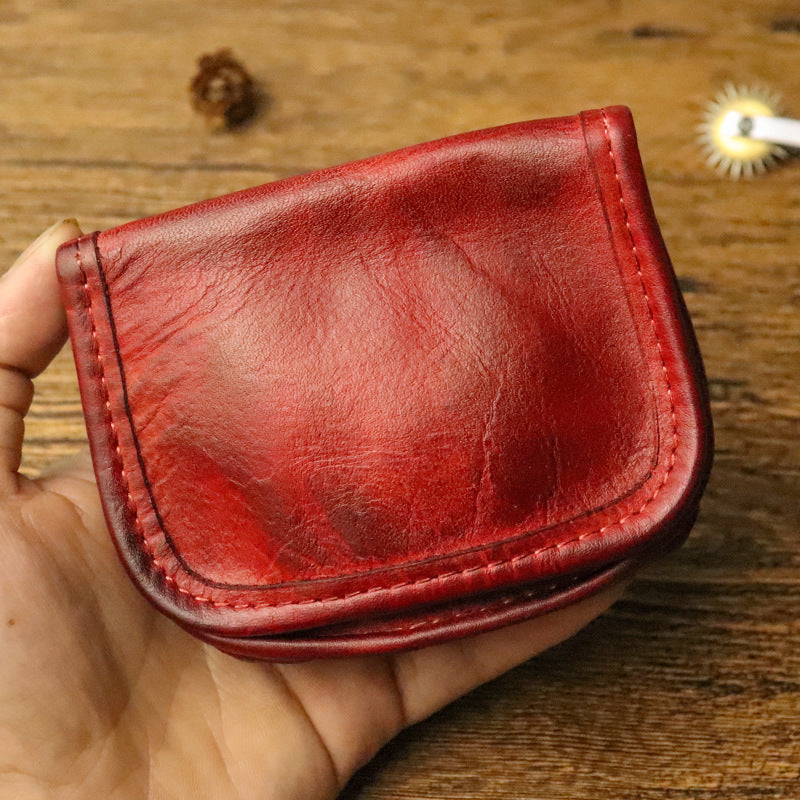 Women's Color Cowhide Retro Driving License Ladies Wallets