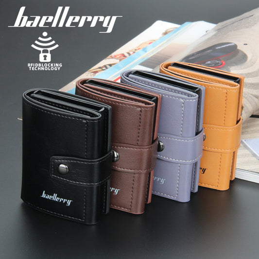 Men's Box Anti Theft Neutral Short Automatic Pop-up Card Holder