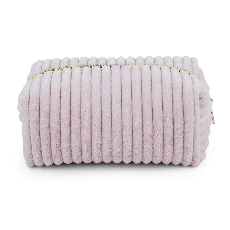 Bold Stripes Corduroy Plush Storage Large Bags