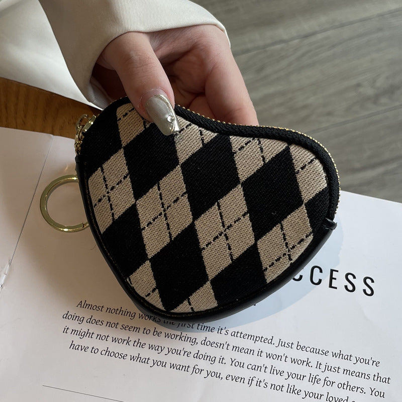 Fashion Canvas Mini Female With Hearts Coin Purses