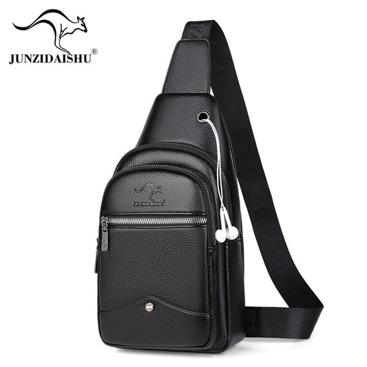 Men's Green Leather Couple Fashion Clothing Men's Chest Bags