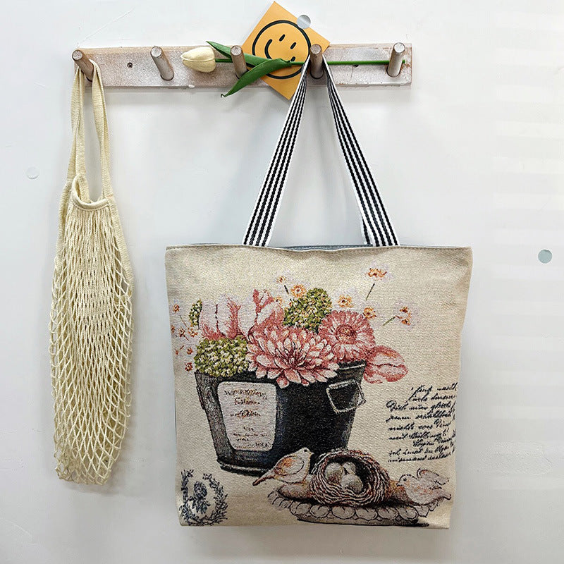 Women's Silk Cloth Fashion Korean Creative Pattern Women's Shoulder Bag