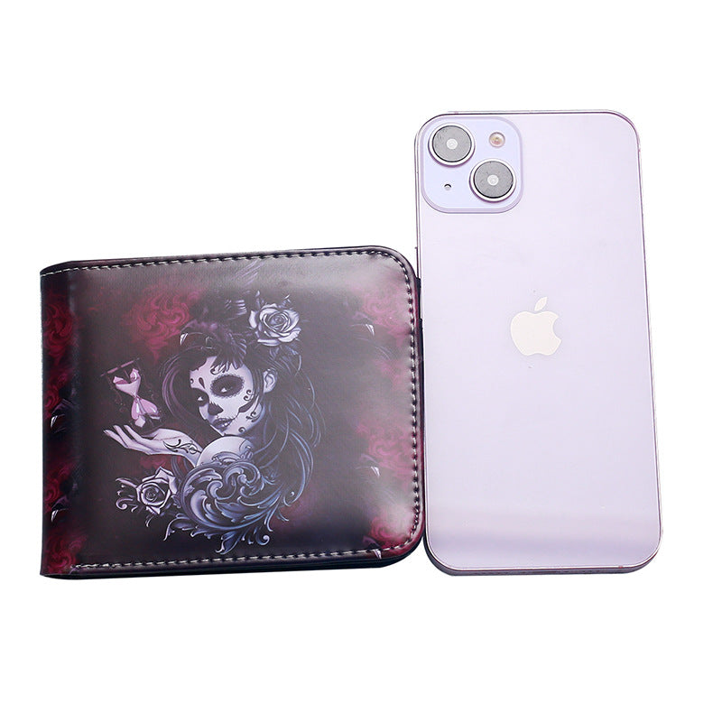 Skull Short Zipper Cartoon Anime To Ladies Wallet