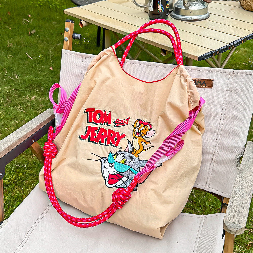 Authorized Embroidered Shopping Female Cartoon Fashion Portable Shoulder Bags