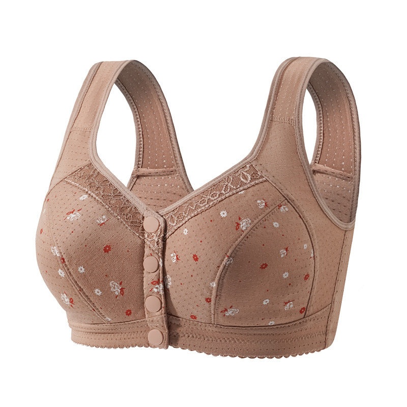 Women's Front Buckle Cotton Vest Underwear Mark Bras