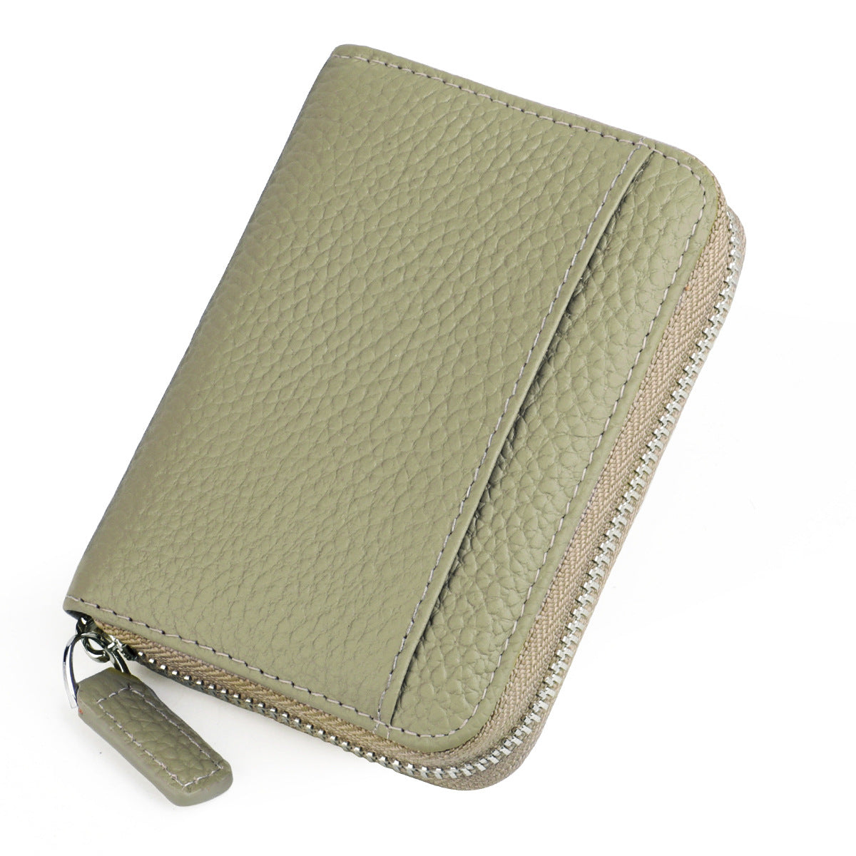 Women's & Men's & Leather Expanding Swiping Zipper Change Card Holder