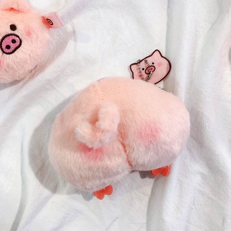 Mini Cute Pig Head Plush Heart Ladies Wallets