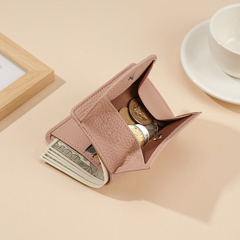 Pretty Women's Genuine Leather Swiping Mini Ladies Wallet