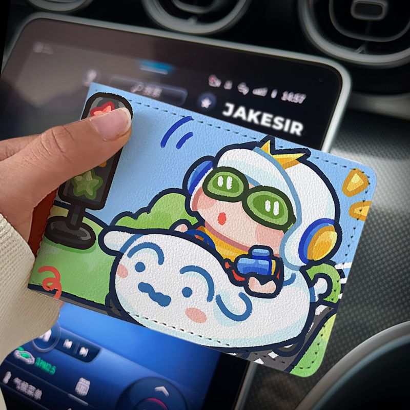 Crayon Cartoon Driving License Protective Cover Card Holder