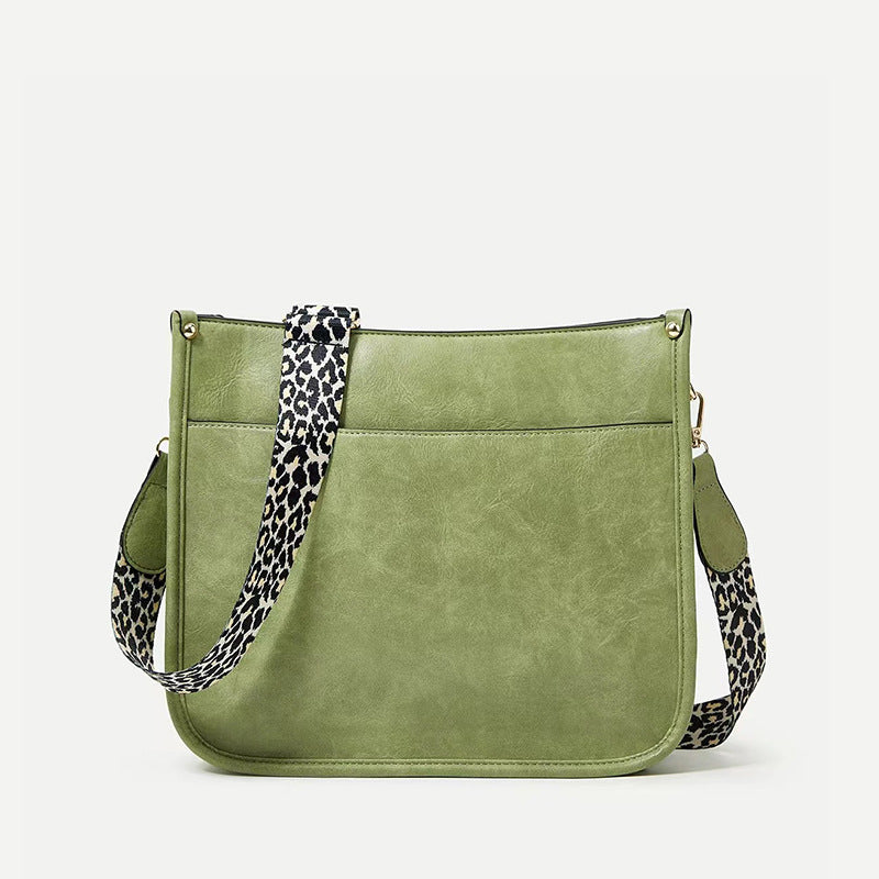 Women's Fashion Leopard Print Ribbon Large Capacity Women's Messenger Bag