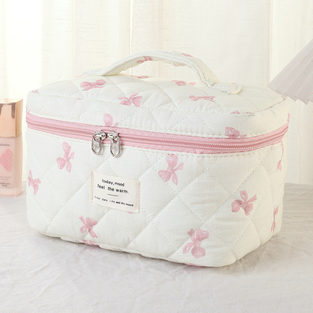 Direct Sale Portable Vertical Large Capacity Partition Storage Makeup Bag