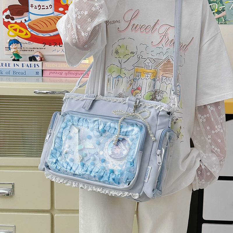Cute Bow Cartoon Sweet Two-dimensional Transparent Large Bags