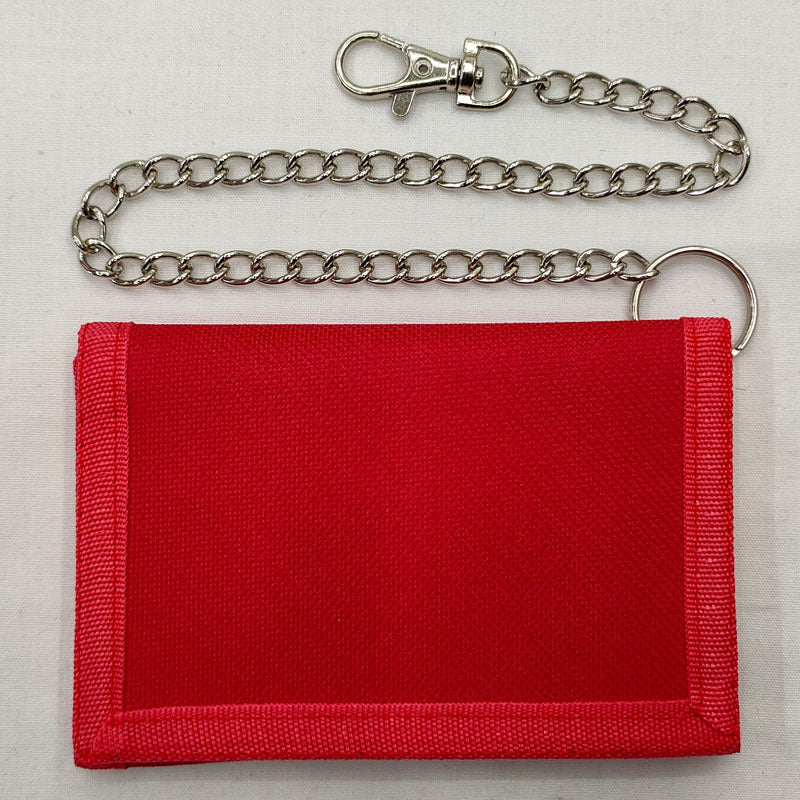 Men's Folding Chain Black Three-fold Zipper Purses