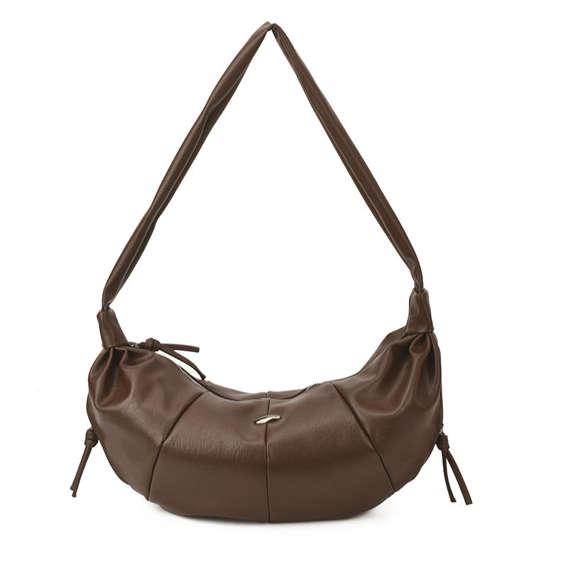 Women's Horn Large Capacity Dumpling Commuter Shopping Simple Women's Shoulder Bag