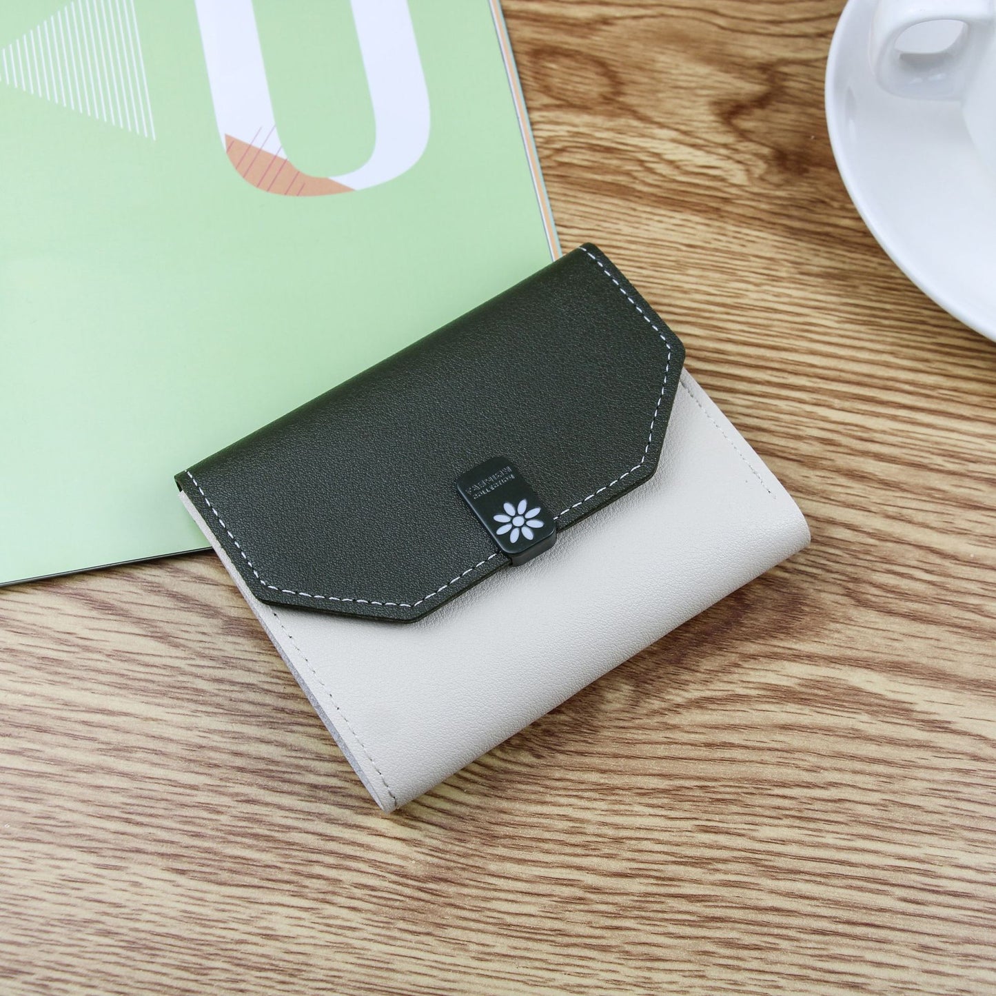 Style Fresh Short Color Stitching Lady's Coin Purses