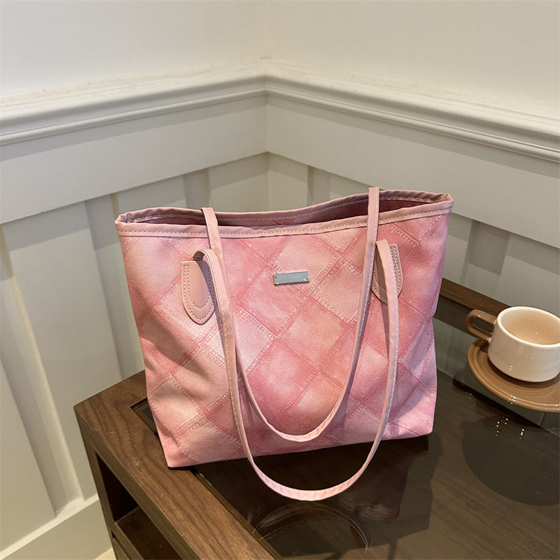 Women's Simple Rhombus Large Capacity Texture Pendant Summer Western Style Women's Shoulder Bag