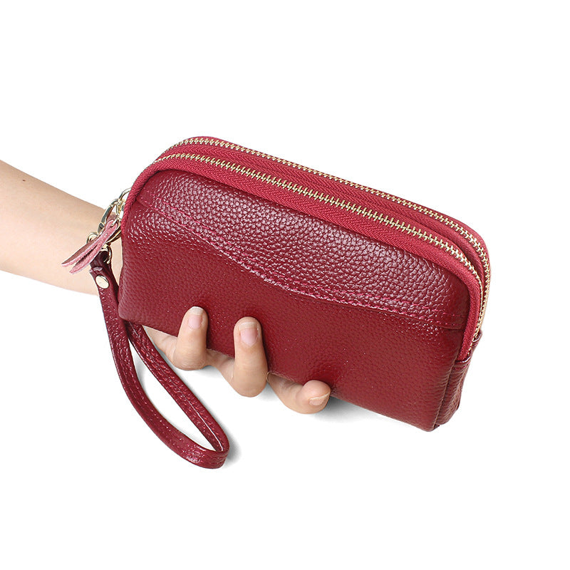 Women's Long High-grade Large Capacity Fashion Leather Double Zip Ladies Wallet