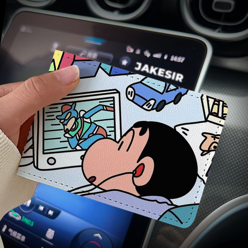 Crayon Cartoon Driving License Protective Cover Card Holder