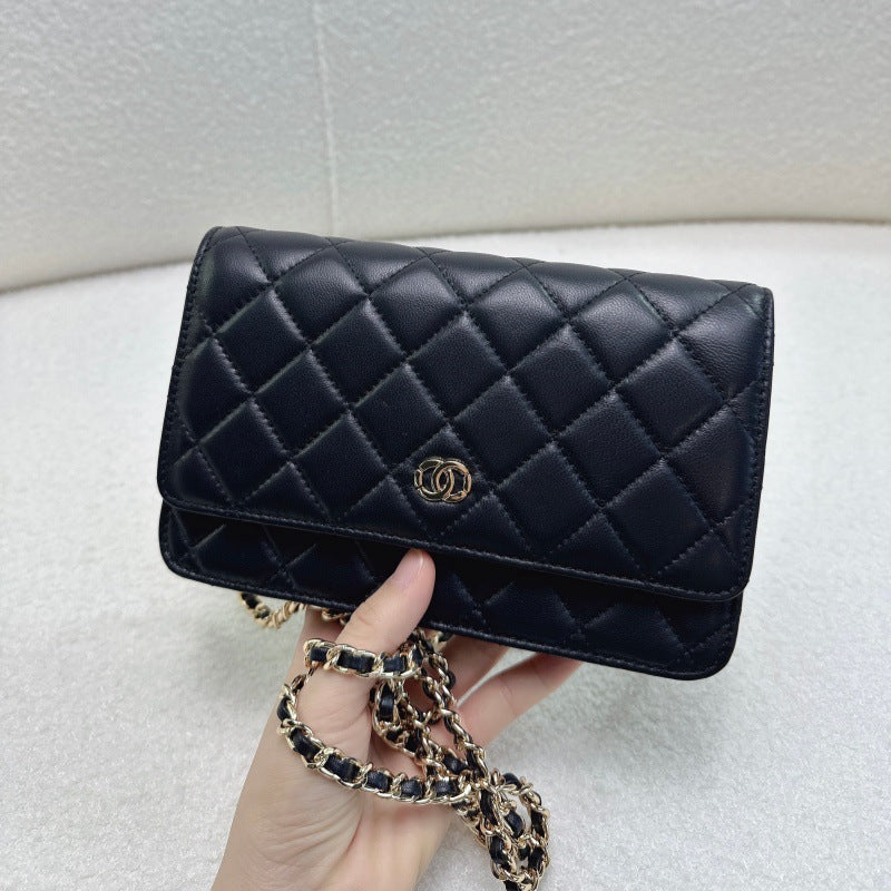 Leather Classic Style Rhombus Chain Fortune Small Square Bags